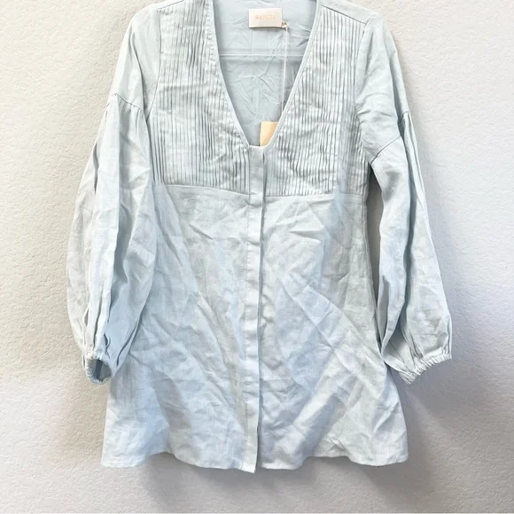 Sancia Tamris Dress Light Blue Linen Size XS